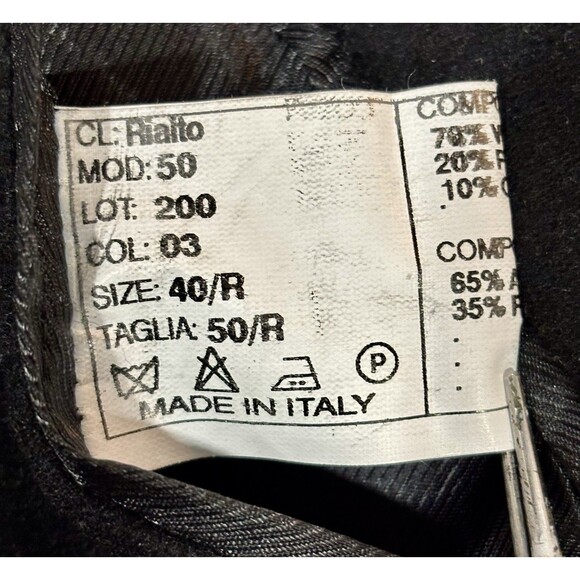 Rialto Men’s Italian Wool Cashmere 40 R Long Black Overcoat - Picture 6 of 13